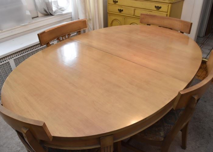 Vintage Dining Table with 6 Chairs (1 extra leaf included, not shown)
