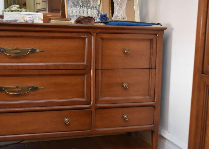 Vintage Lowboy Chest of Drawers with Mirror