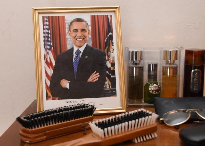 Framed Barack Obama Photo, Vanity Items, Cologne