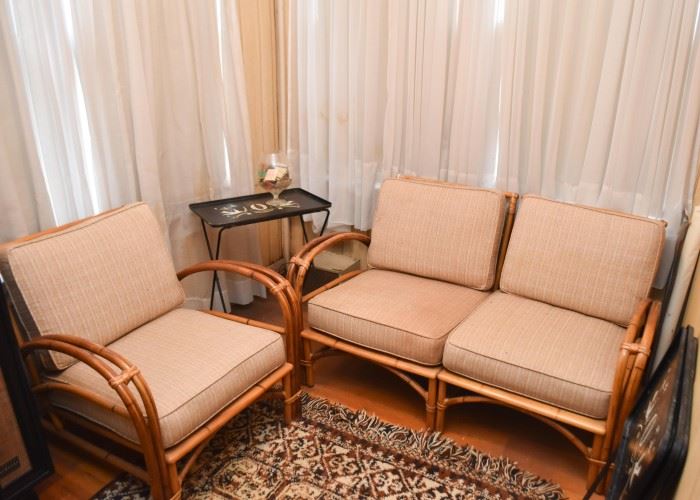 Rattan / Bamboo Love Seat & Armchair