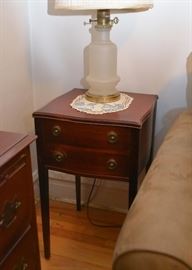 Antique Vintage Side Table / Nightstand with 2 Drawers