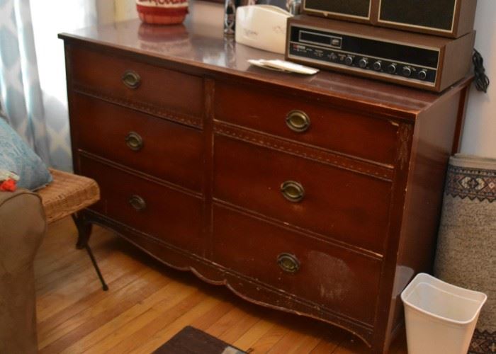 Antique / Vintage Lowboy Chest with Mirror