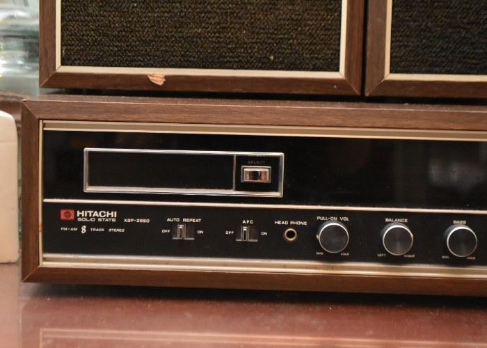 Vintage Hitachi Solid State 8 Track Player with AM / FM Stereo