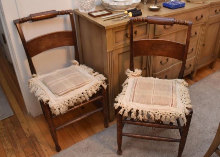 Pair of Vintage Wood Side Chairs