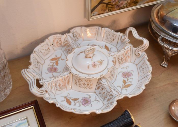 Vintage Porcelain Divided Server