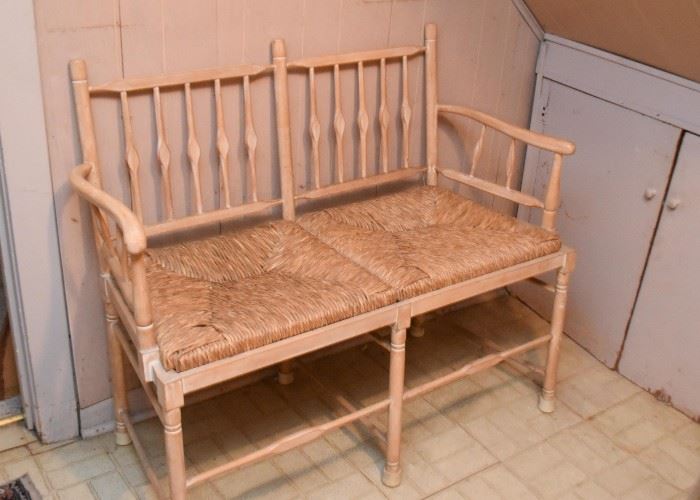 2-Seat Bench with Rush Seats