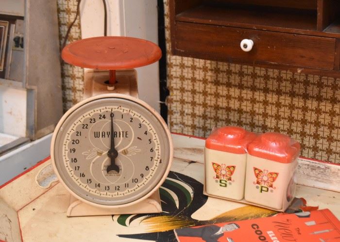 Vintage Kitchen Scale, Salt & Pepper Shakers
