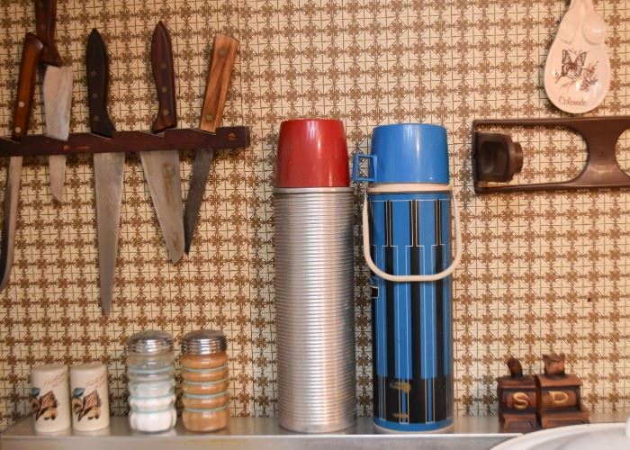 Cutlery / Knives, Vintage Thermoses, Salt & Pepper Shakers