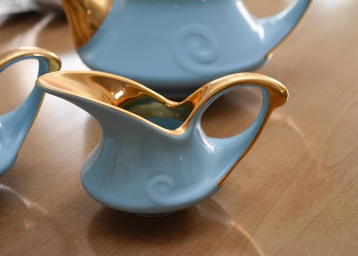 Vintage Teapot Set with Creamer & Open Sugar