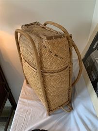 Woven Rattan Backpack