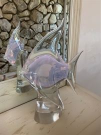 Murano glass signed art glass sculpture of fish