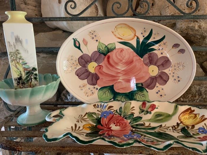 Italian hand painted serving pieces 
