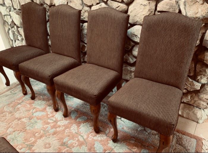 Set of six nice upholstered parson's chairs