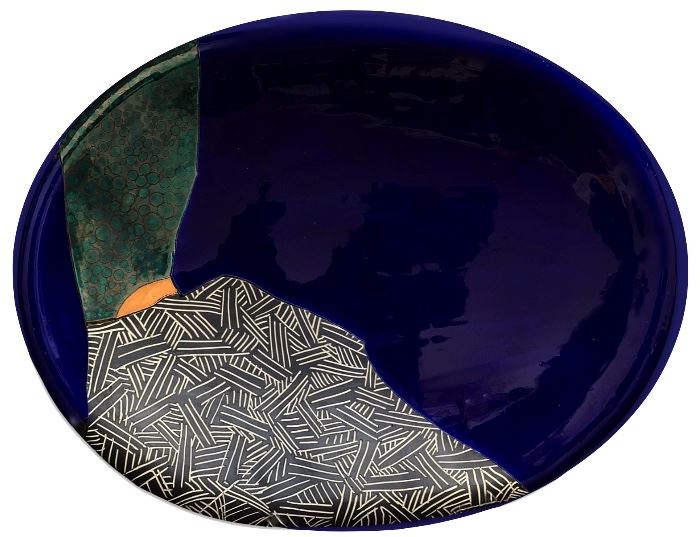 One of two rare 1990 platters by renowned Sarasota artist Scott Causey; secondary market prices get up to $900, but our price nowhere near that