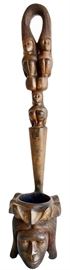 One of a pair of Polynesian water ladles, man and woman; have seen referred to as offeratory containers as well