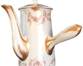 Lug-handled Limoges coffeepot