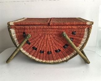 Vintage folk art-y watermelon basket