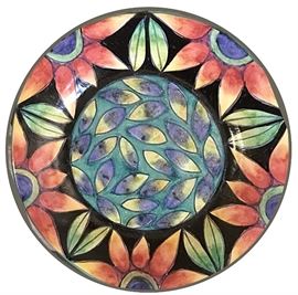 Plate by Pat Espey, Seattle artist whose works reference nature; we have several Espey pieces