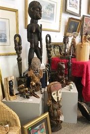 African and ethnic wares include Bamileke, Lega, Senegalese and Toga figures along with items from Polynesia, Indonesia and elsewhere.