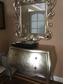 Champagne 2 drawer dresser with mirror (pair)