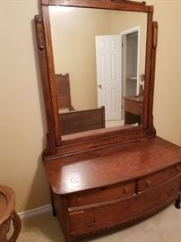 Dresser with large mirror
