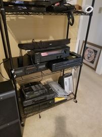 Lots of electronics: DVD players, stereo pieces, computer accessories and more