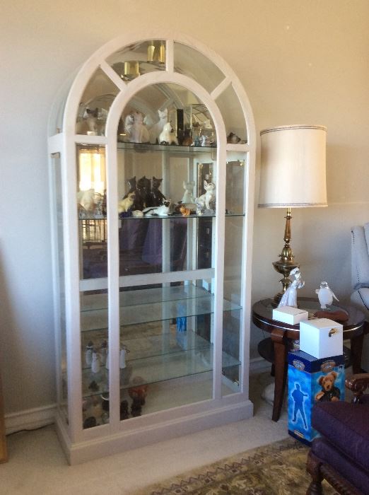 Rounded top curio or display cabinet