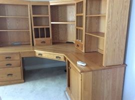 Wall unit, shelving and desk set