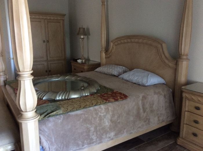 Four poster bed with other pieces