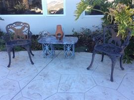 Chairs and stone table 