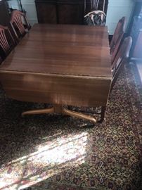 DROP LEAF DINING TABLE AND CHAIRS