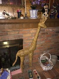 LARGE VINTAGE WICKER GIRAFFE 
