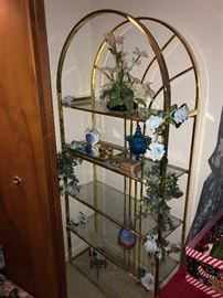 VINTAGE BRASS AND GLASS DISPLAY CASE 

