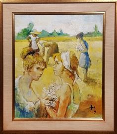 1969 Robert Aillaud Ayo Oil on Canvas Painting