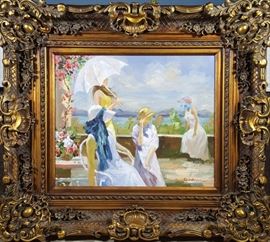 Art Oil On Canvas Elegant Picnic