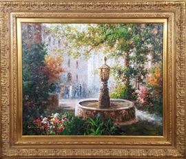 Art Oil On Canvas French Garden