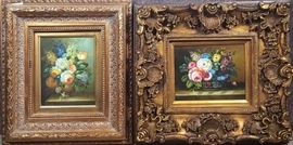 Art Oil On Canvas Two Florals