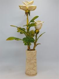 Asian Arts 1960 Artist Ivory Rose vase