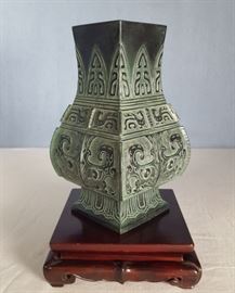 Asian Arts Bronze Archaic Style Vase