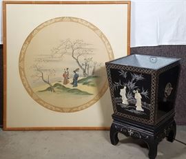 Asian Arts Lacquerware Planter And Art