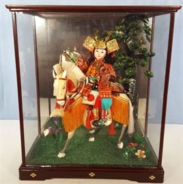 Asian Arts Samurai Doll on Horse