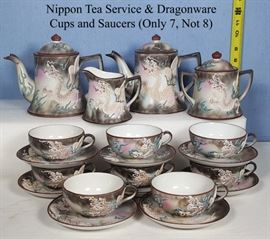 Asian Arts Porcelain Nippon Dragonware Tea Set