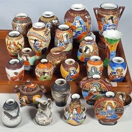 Asian Arts Satsuma Mini Vases