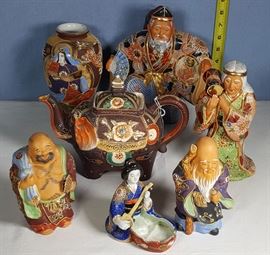 Asian Arts Satsuma Samurai Figurines Teapots Etc