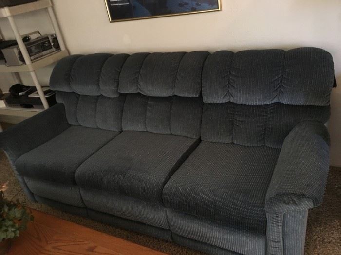 Blue Reclining Sofa