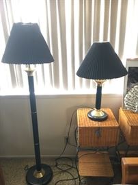  Black floor lamp and matching table Lamp