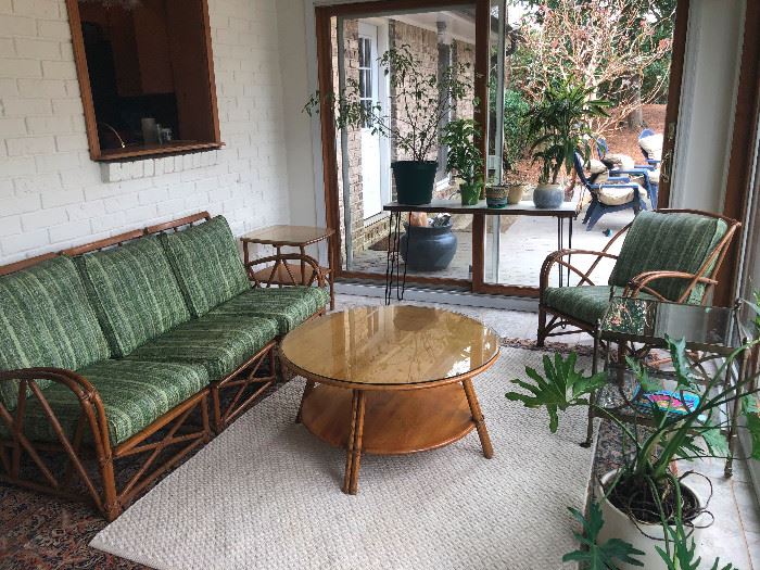 Heywood Wakefield Bamboo sofa set with original cushions. Amazing condition!!