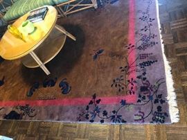 100-year-old hand woven Chinese art deco rug, excellent condition! 9'X11'
