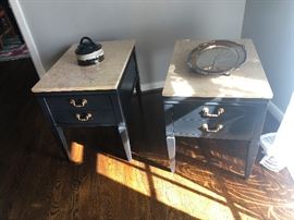 marble-top end tables