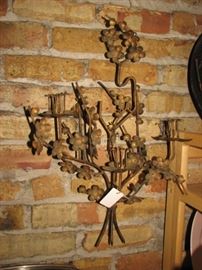 wall sculpture / ornate candle sconce